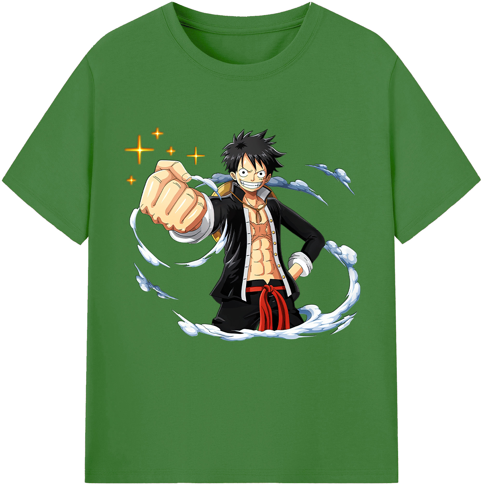 ワンピース モンキー・D・ルフィ ONE PIECE Monkey D. Luffy レディースカジュアルプリントTシャツ（綿100％）